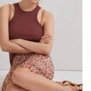 Anthropologie Rust Ribbed Knit Tank